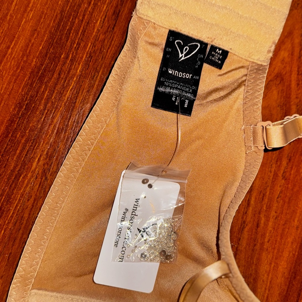 Nude Lace Bustier Bedazzled Crop Tank Top - Picture 7 of 7